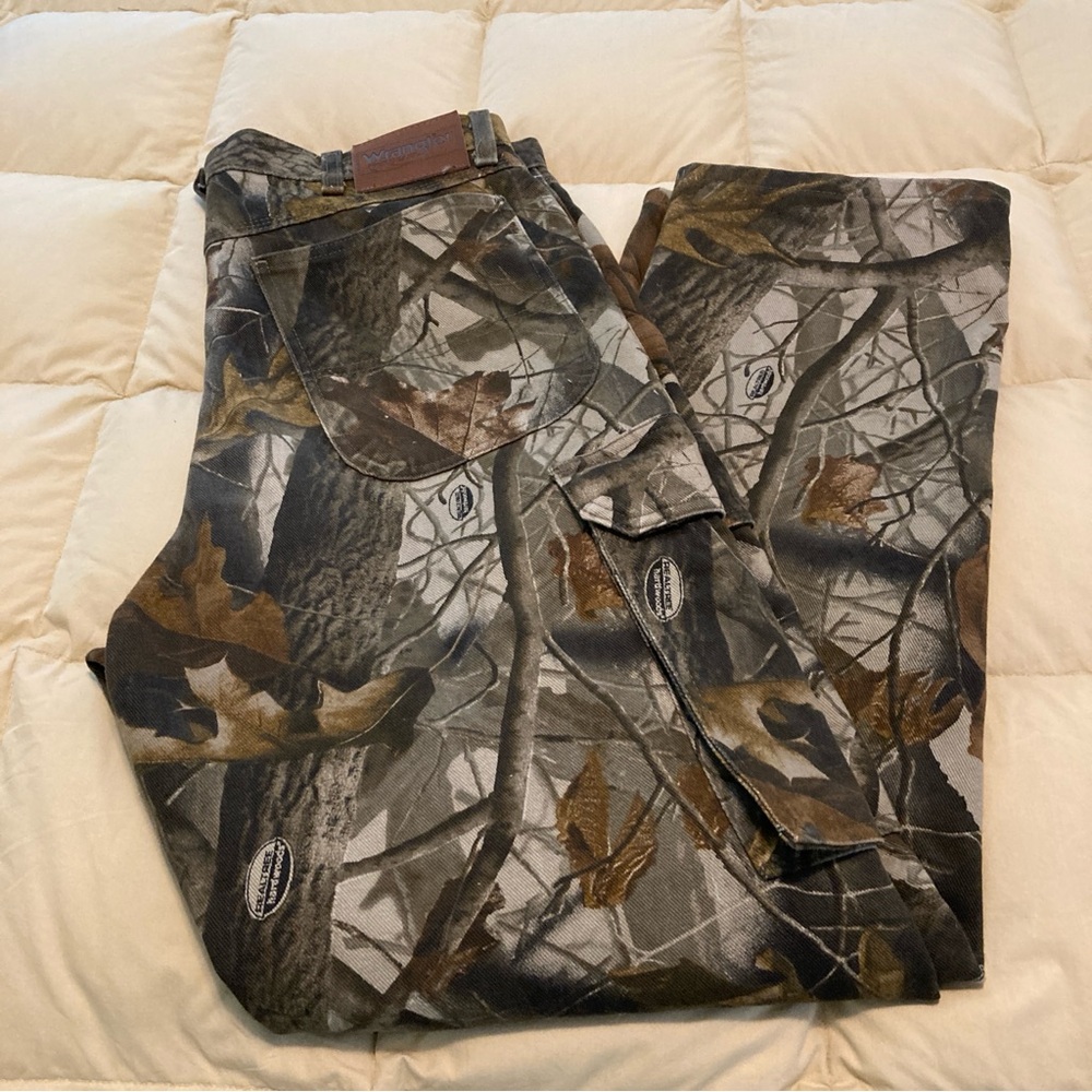 Vintage Wrangler Pro Gear Jeans Wear Camouflage Outdoor Cargo Pants Size 36 x 32